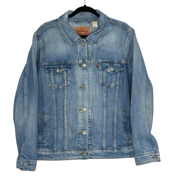Levis Denim Trucker Jacket 3X Blue Western Outdoors Button Up - Picture 1 of 9